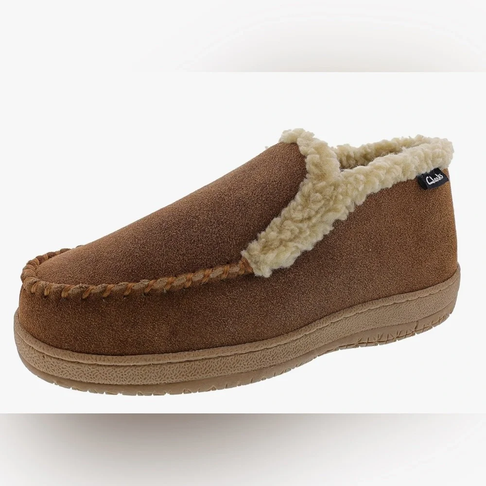 Clarks Brown Suede Shearling-Lined Slip-On‎ Loafers